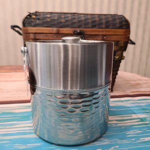 Mix and Mingle Stainless Steel Dimpled Hammered Ice Bucket